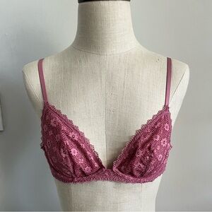Victoria’s Secret Women’s Lace Underwire Unlined Bra sz Med Mauve Like New